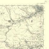 Close up of authentic reproduction of Ordnance Survey map of Crieff 1896-1904 with a yellow tint background