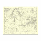 Authentic reproduction of Ordnance Survey map of Tomintoul 1896-1904 with a yellow tint background