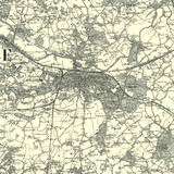 Close up of Authentic reproduction of Ordnance Survey map of Reading 1896-1904 with a yellow tint background