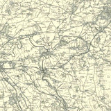 Close up of Authentic reproduction of Ordnance Survey map of Brampton 1896-1904 with a yellow tint background