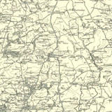 Close up of Authentic reproduction of Ordnance Survey map of Bude 1896-1904 with a yellow tint background
