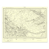 Authentic reproduction of Ordnance Survey map of Brough 1896-1904 with a yellow tint background