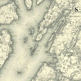 Close up of authentic reproduction of Ordnance Survey map of Kilmartin 1896-1904 with a yellow tint background