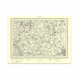 Authentic reproduction of Ordnance Survey map of Tewkesbury 1896-1904 with a yellow tint background