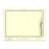 Authentic reproduction of Ordnance Survey map of Bude Bay 1896-1904 with a yellow tint background