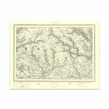 Authentic reproduction of Ordnance Survey map of Ponypridd 1896-1904 with a yellow tint background