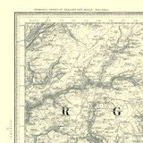 Close up of authentic reproduction of Ordnance Survey map of Ponypridd 1896-1904 with a yellow tint background
