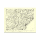 Authentic reproduction of Ordnance Survey map of Kinross 1896-1904 with a yellow tint background