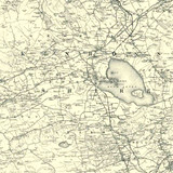 Close up of authentic reproduction of Ordnance Survey map of Kinross 1896-1904 with a yellow tint background