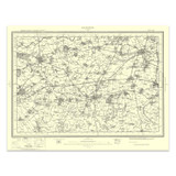 Authentic reproduction of Ordnance Survey map of Abingdon 1896-1904 with a yellow tint background