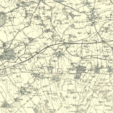 Close up of Authentic reproduction of Ordnance Survey map of Abingdon 1896-1904 with a yellow tint background