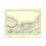 Authentic reproduction of Ordnance Survey map of Faversham 1896-1904 with a yellow tint background