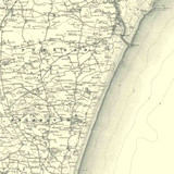 Close up of Authentic reproduction of Ordnance Survey map of Aberdeen 1896-1904 with a yellow tint background