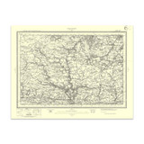 Authentic reproduction of Ordnance Survey map of Dulverton 1896-1904 with a yellow tint background