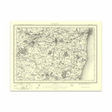 Authentic reproduction of Ordnance Survey map of Lowestone 1896-1904 with a yellow tint background