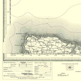 Close up of Authentic reproduction of Ordnance Survey map of Bideford 1896-1904 with a yellow tint background