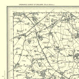 Close up of authentic reproduction of Ordnance Survey map of Swindon 1896-1904 with a yellow tint background