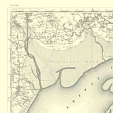 Close up of authentic reproduction of Ordnance Survey map of Annan 1896-1904 with a yellow tint background