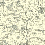 Close up of authentic reproduction of Ordnance Survey map of Kettering 1896-1904 with a yellow tint background