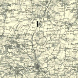 Close up of authentic reproduction of Ordnance Survey map of Eye 1896-1904 with a yellow tint background