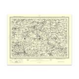 Authentic reproduction of Ordnance Survey map of Eye 1896-1904 with a yellow tint background