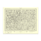 Authentic reproduction of Ordnance Survey map of Haslemere 1896-1904 with a yellow tint background