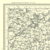 Close up of Authentic reproduction of Ordnance Survey map of Wellington 1896-1904 with a yellow tint background