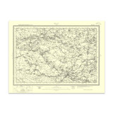 Authentic reproduction of Ordnance Survey map of Wells 1896-1904 with a yellow tint background