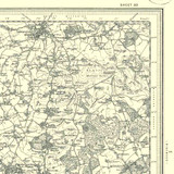 Close up of Authentic reproduction of Ordnance Survey map of Shaftesbury 1896-1904 with a yellow tint background