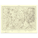 Authentic reproduction of Ordnance Survey map of Dudley 1896-1904 with a yellow tint background