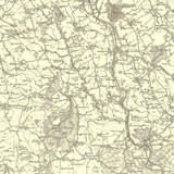 Close up of Authentic reproduction of Ordnance Survey map of Dudley 1896-1904 with a yellow tint background
