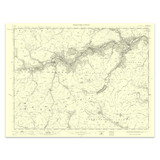 Authentic reproduction of Ordnance Survey map of Balmoral 1896-1904 with a yellow tint background