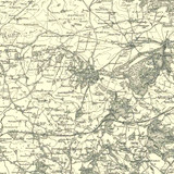 Close up of Authentic reproduction of Ordnance Survey map of Wincanton 1896-1904 with a yellow tint background