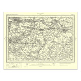 Authentic reproduction of Ordnance Survey map of Dartford 1896-1904 with a yellow tint background