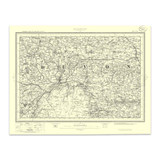 Authentic reproduction of Ordnance Survey map of Okehampton 1896-1904 with a yellow tint background
