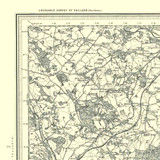 Close up of authentic reproduction of Ordnance Survey map of Ross 1896-1904 with a yellow tint background