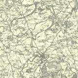 Close up of authentic reproduction of Ordnance Survey map of Ross 1896-1904 with a yellow tint background