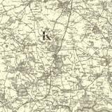 Close up of authentic reproduction of Ordnance Survey map of Saxmundham 1896-1904 with a yellow tint background