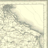Close up of Authentic reproduction of Ordnance Survey map of Scarborough 1896-1904 with a yellow tint background