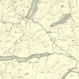 Close up of authentic reproduction of Ordnance Survey map of Rannoch 1896-1904 with a yellow tint background