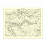 Authentic reproduction of Ordnance Survey map of Tobermory 1896-1904 with a yellow tint background