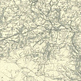 Close up of Authentic reproduction of Ordnance Survey map of Builth Wells 1896-1904 with a yellow tint background