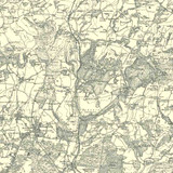 Close up of Authentic reproduction of Ordnance Survey map of Fareham 1896-1904 with a yellow tint background