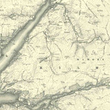Close up of authentic reproduction of Ordnance Survey map of Ben Nevis 1896-1904 with a yellow tint background