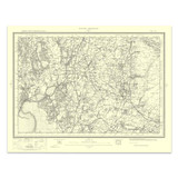 Authentic reproduction of Ordnance Survey map of Kirkby Lonsdale 1896-1904 with a yellow tint background