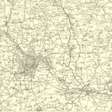 Close up of authentic reproduction of Ordnance Survey map of Peterhead 1896-1904 with a yellow tint background