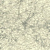 Close up of authentic reproduction of Ordnance Survey map of Kilmarnock 1896-1904 with a yellow tint background
