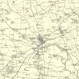 Close up of Authentic reproduction of Ordnance Survey map of Great Driffield 1896-1904 with a yellow tint background