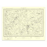 Authentic reproduction of Ordnance Survey map of Great Driffield 1896-1904 with a yellow tint background