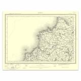 Authentic reproduction of Ordnance Survey map of Newquay 1896-1904 with a yellow tint background